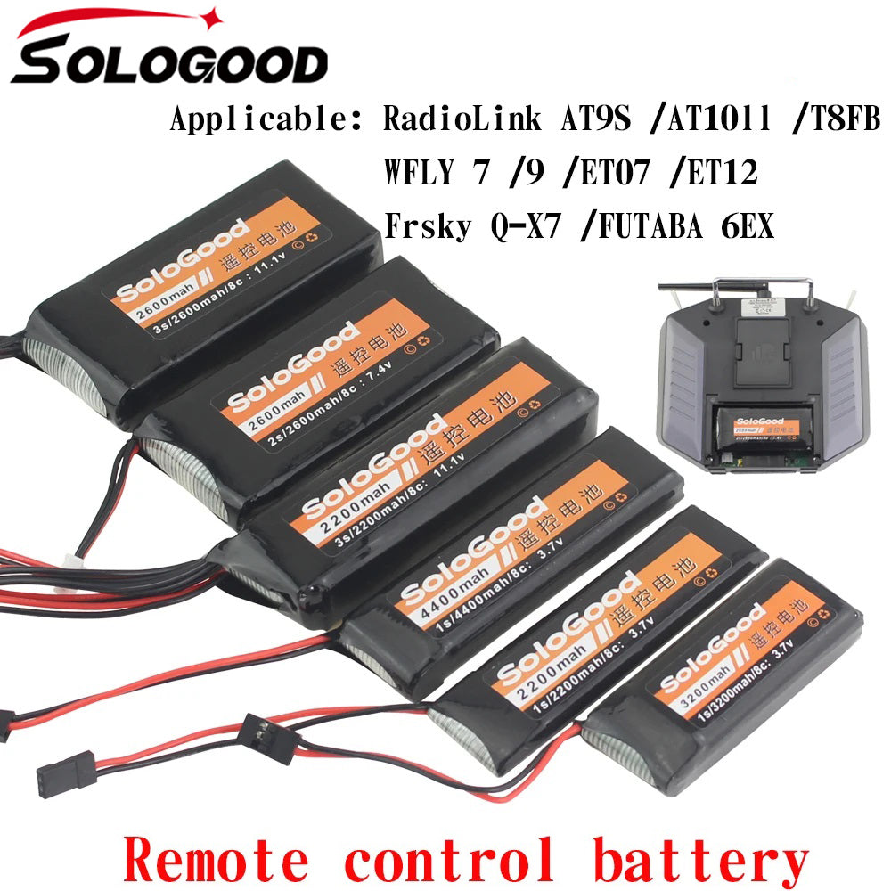 SoloGood Lipo Battery 1/2/3S 2200/2600/3200/4400mAh Remote Control Battery For RadioLink Frsky WFLY Model