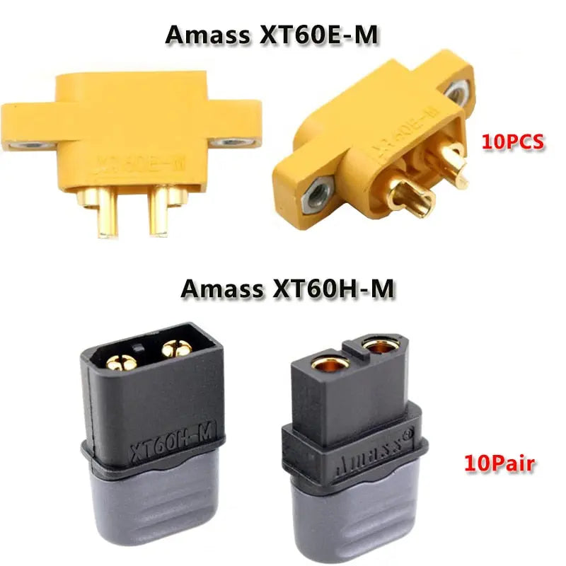 10 Pairs Amass XT60H Bullet Connector Plug With Sheath Housing+10PCS XT60E-M Mountable XT60 Male Plug Connector - Image #1