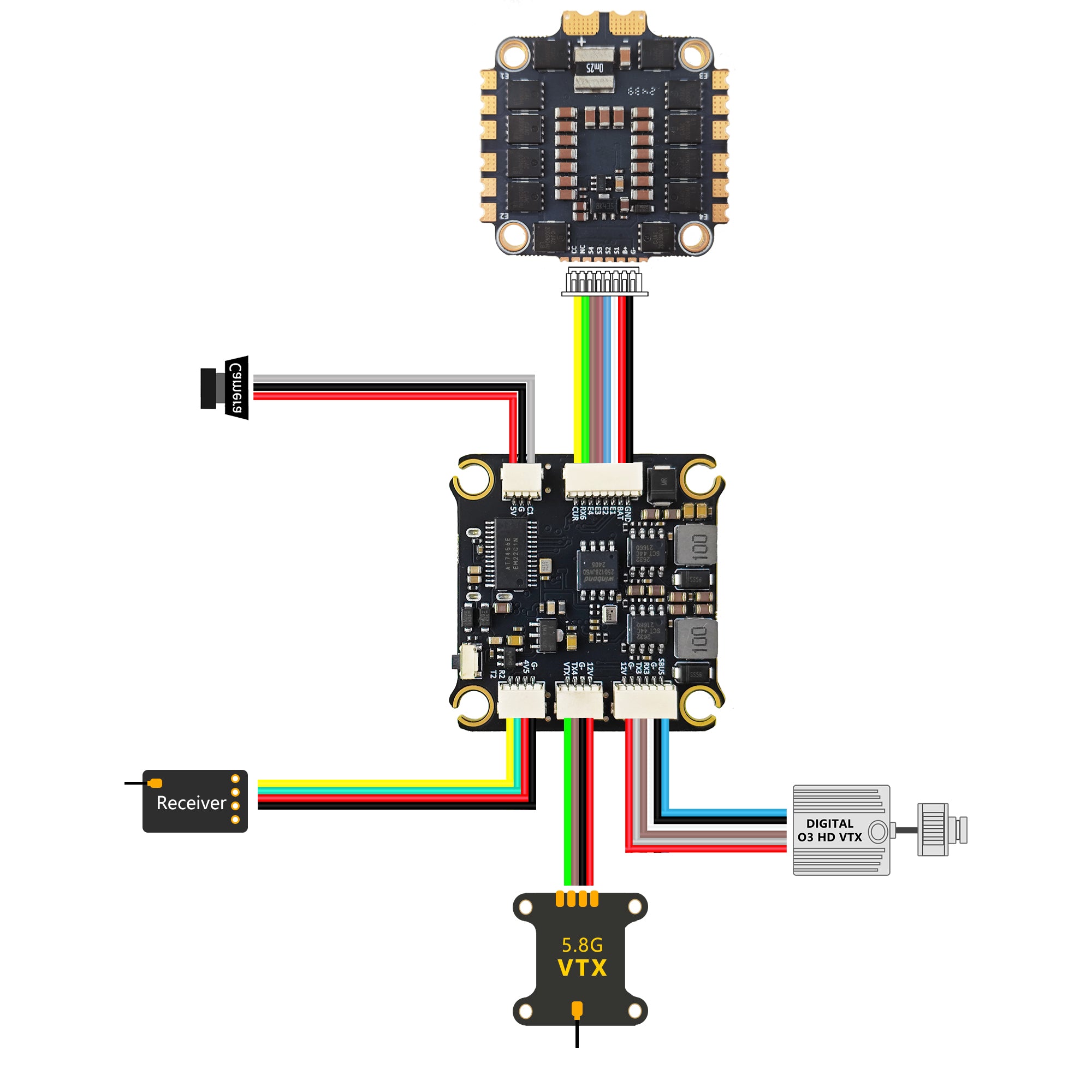 500PCS 8S F722 V2 60A stack ICM42688P BLHELI_S 4in1 60A ESC 30.5*30.5MM 3-8S