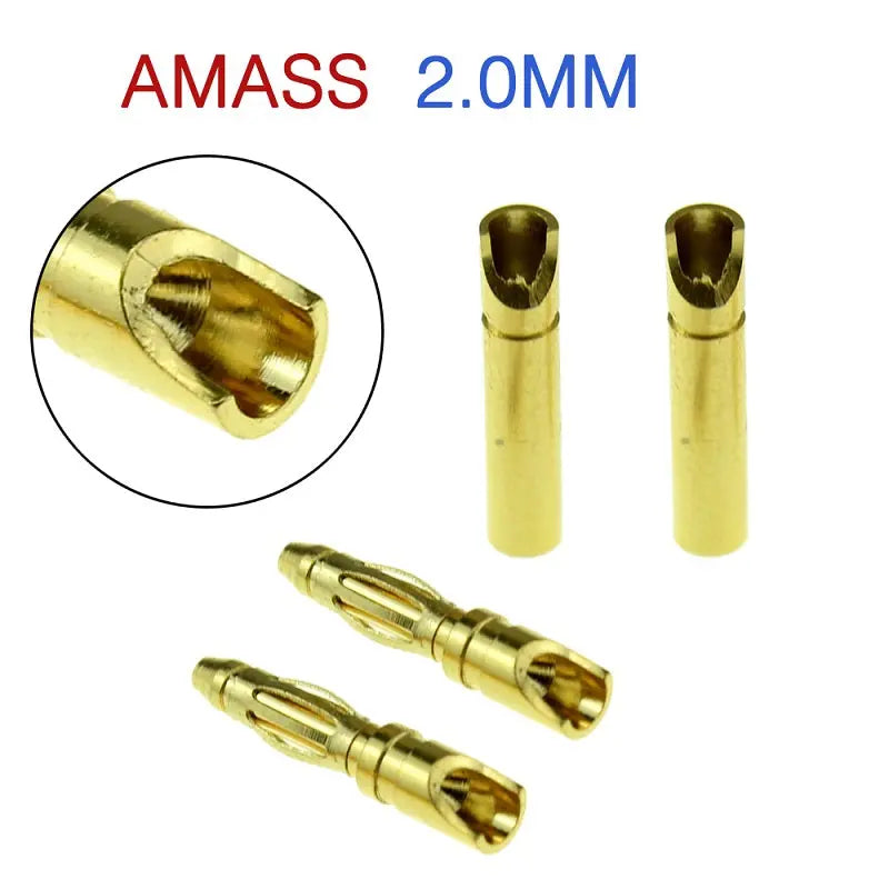 10pair New Amass Banana Plug 2mm 3.5mm 4mm 5.5mm 6mm 6.5mm Bullet Female Male Connectors Gold Plated Copper Semicircle - Image #7