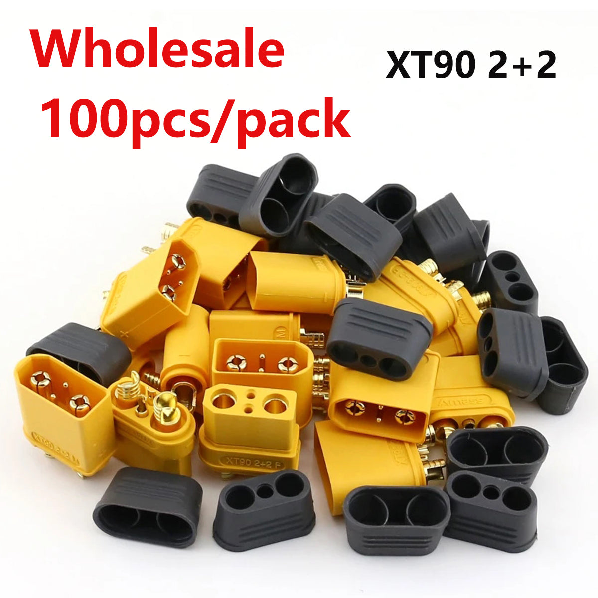 Wholesale 100pcs Amass XT90I Plug Connectors 4.5mm Gold Bullet Plated Connector Plug Male Female For RC Model Battery