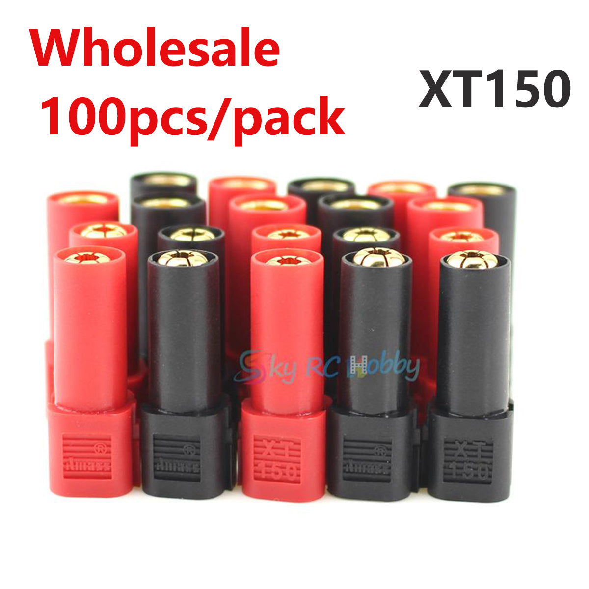 Wholesale 100pcs Amass XT150 6mm Bullet Connector Adapter Plug Set Male Female 130 High Rated Amps for RC LiPo Battery