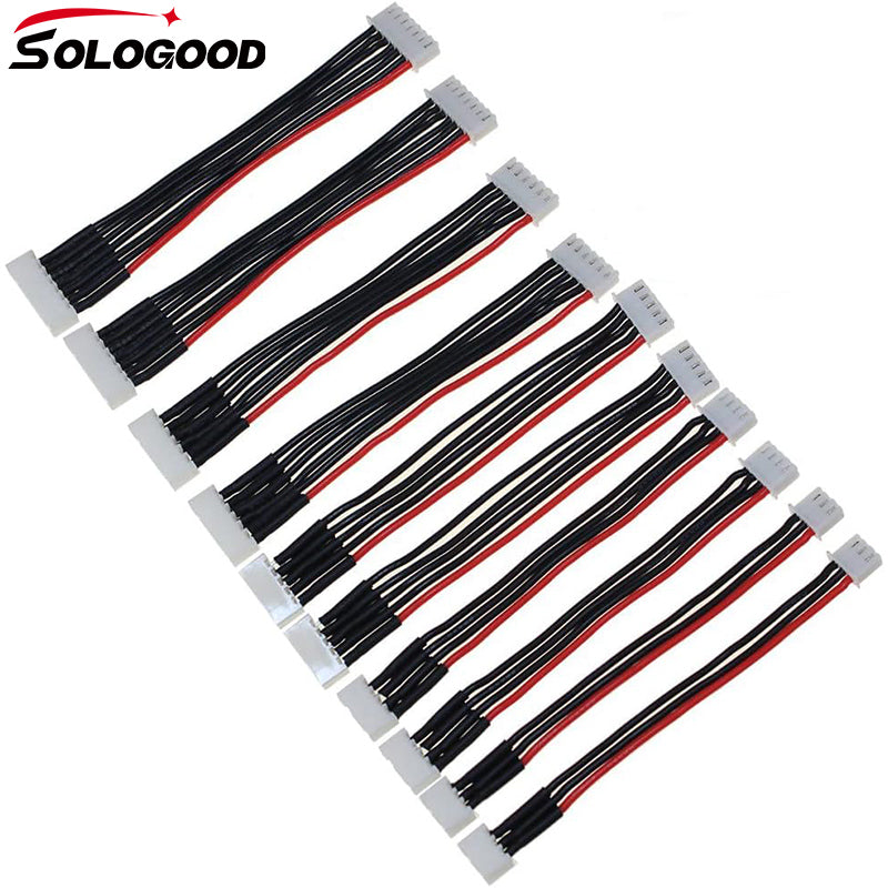 SoloGood 10PCS JST-XH 2S/ 3S/ 4S/ 5S/ 6S Battery Balance Plug Extension Lead 22AWG Silicone Wire Balance Leads Extension Cable for LiPo Batteries Balance Charging