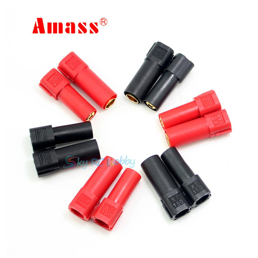 Wholesale 100pcs Amass XT150 6mm Bullet Connector Adapter Plug Set Male Female 130 High Rated Amps for RC LiPo Battery