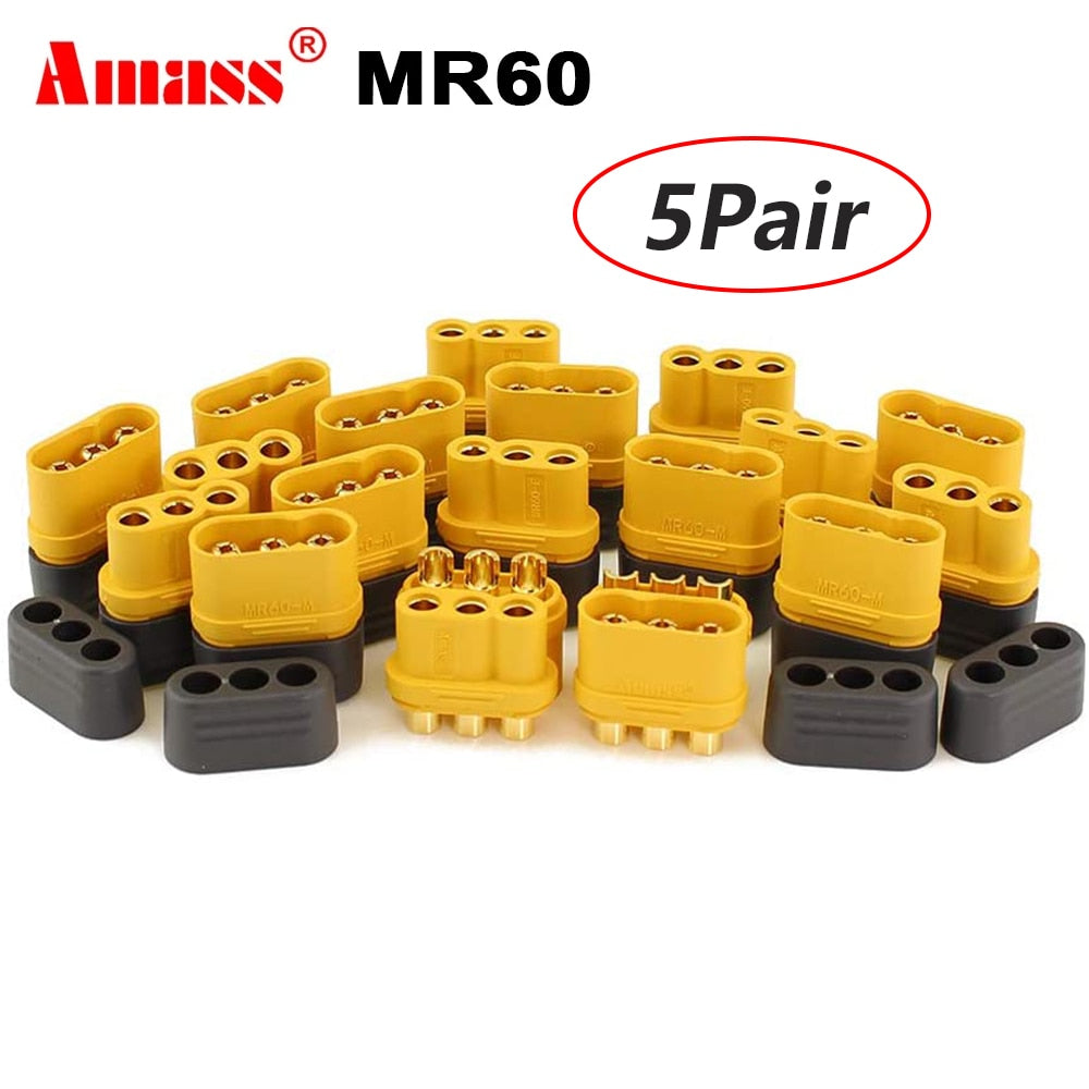 5Pair Amass MR60 Connector Plug Female Male Connector 3.5 Bullet Connector for RC Model Motor ESC Connection