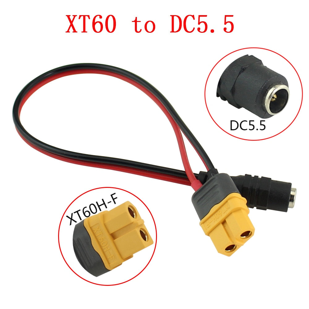 Amass XT60 Plug Female To DC5.5*2.5mm Power Supply Adapter Line Adapter Cable Suitable