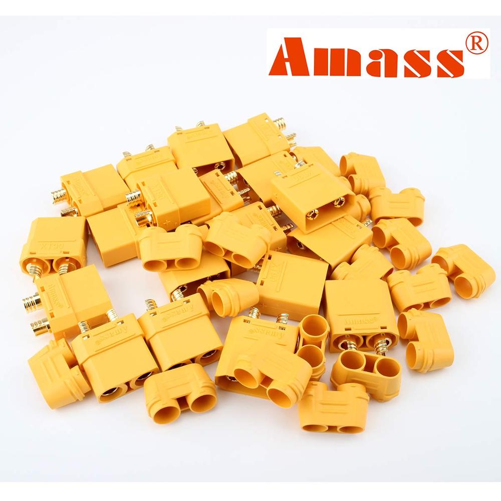 Wholesale 100pcs Amass XT90 Bullet Connectors Male Female Power Plugs Power RC LV Lipo Battery Motor