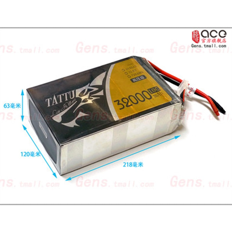 Tattu UAV HV Lipo Battery 22000mAh 25000mAh 32000mAh 6S 22.8V 25C 10C for Large Model Aircraft Experimental Robots Dynamics