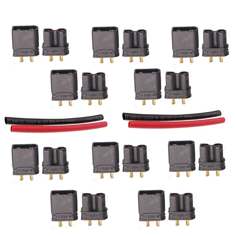 Buyinsave Amass XT30U XT30 Lot de 10 paires de connecteurs mâles femelles plaqués or avec thermorétractable pour batterie LiPo RC ESC PDB Buyinsave Amass XT30U XT30 Lot de 10 paires de connecteurs mâles femelles plaqués or avec thermorétractable pour batterie LiPo RC ESC PDB