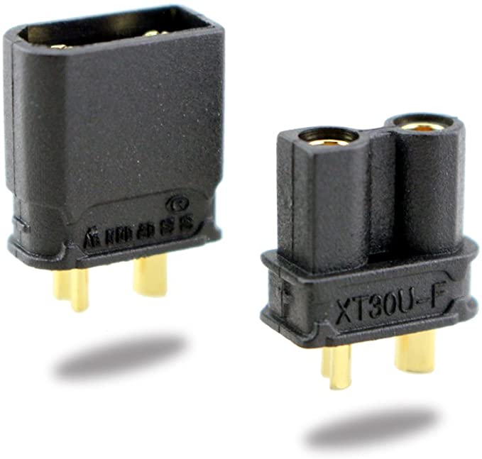 Amass 10 Pairs XT30 XT30-U Male Female Bullet Connectors Power Battery Plugs with Heat Shrink for RC Lipo Battery