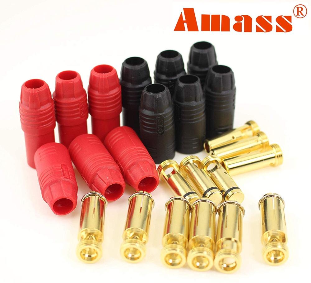 2Pairs 6Pairs Amass AS150 Male Female Anti Spark Connector 7mm Gold Plated Banana Plug Set for Battery ESC and Charge Lead