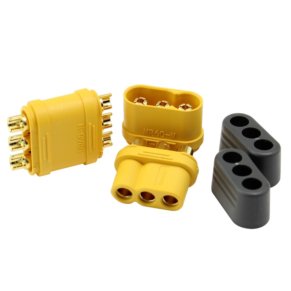 10 Pair Amass MR60 Plug w/Protector Cover 3.5mm 3 Core Connector T Plug Interface Connector Sheathed for RC Model