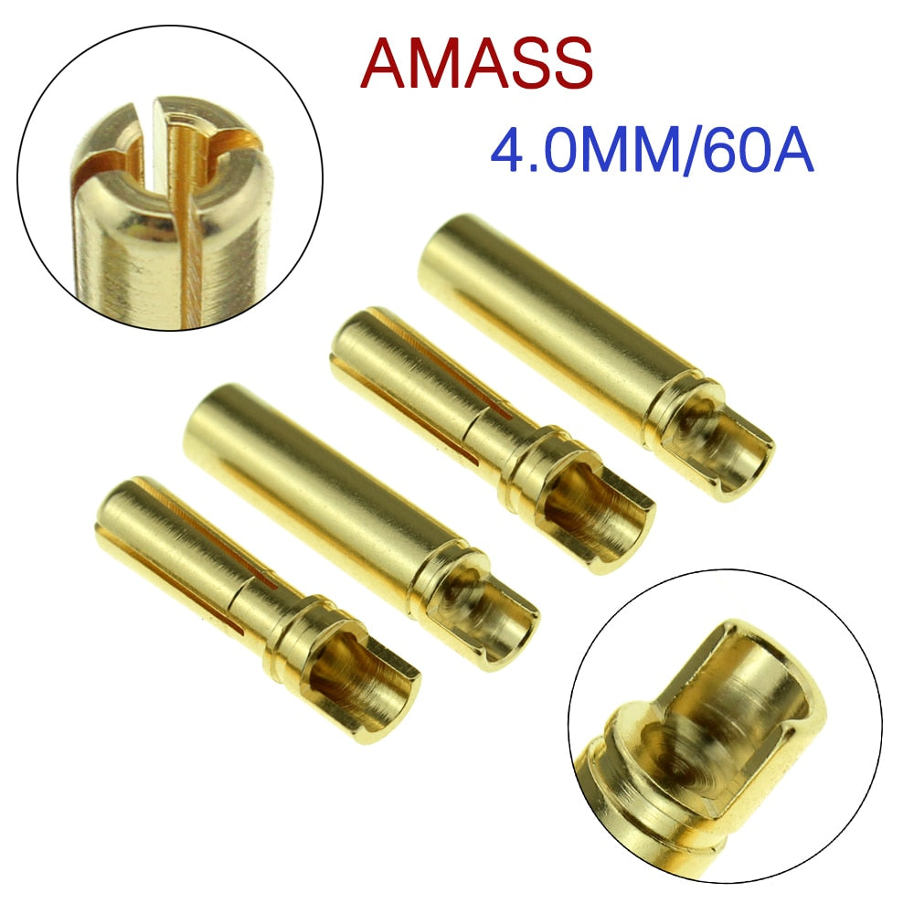 Amass 2mm 3.5mm 4mm 6mm 8mm Bullet Banana Plug Connector Male Female for RC Battery Part