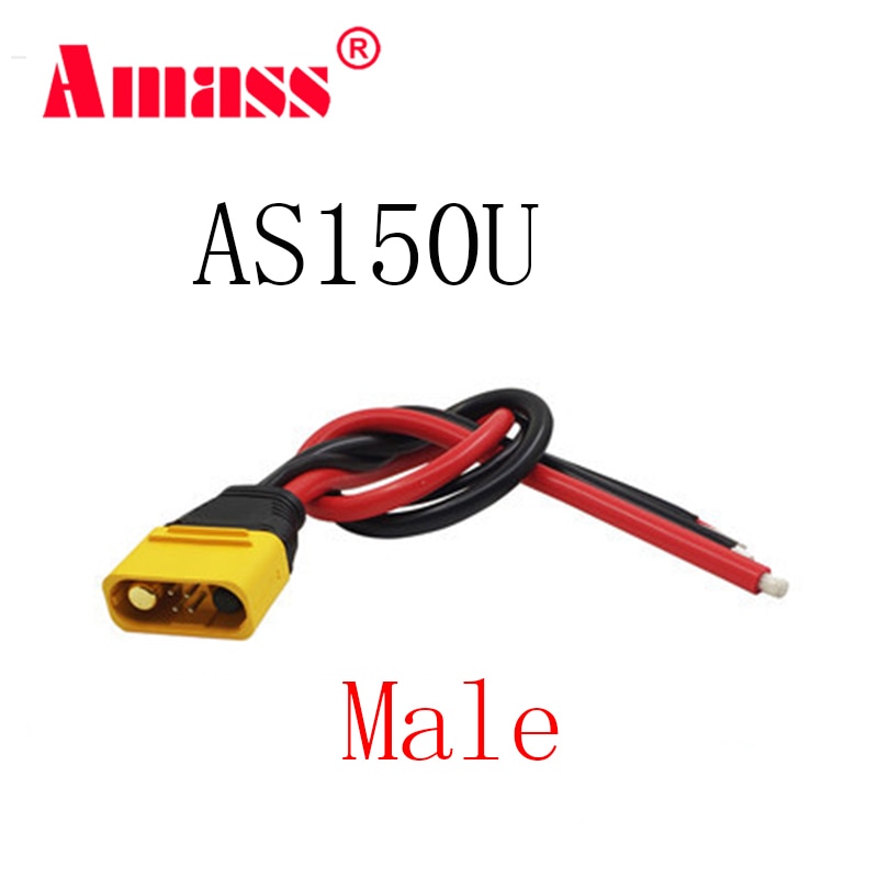 Amass AS150U 70A Copper Plated Male/Female Plug Connector Resistance Adapter Cable For RC Racing Drone FPV Model Spare Part