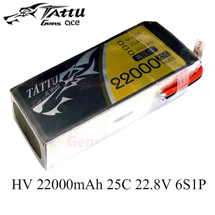 Tattu UAV HV Lipo Battery 22000mAh 25000mAh 32000mAh 6S 22.8V 25C 10C for Large Model Aircraft Experimental Robots Dynamics