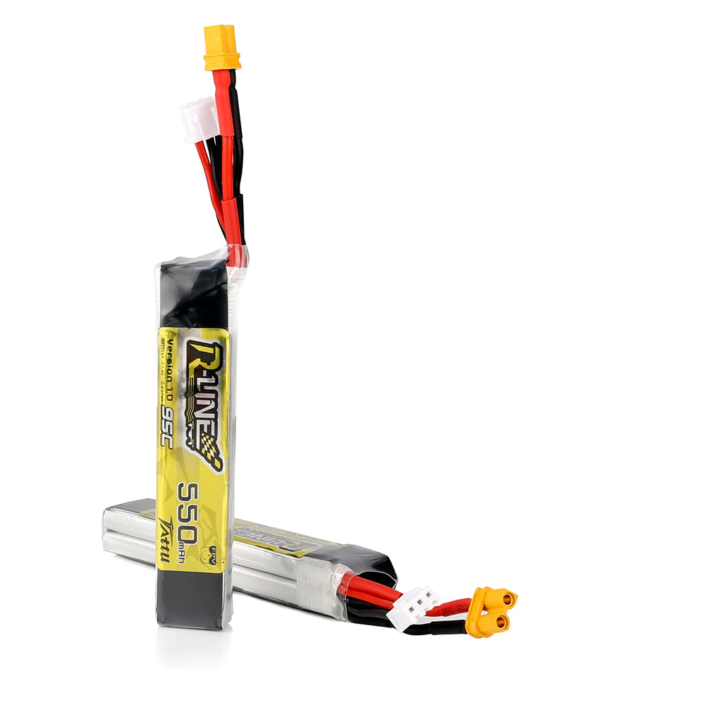Tattu R-Line 1.0 LiPo Rechargeable Battery 550mAh 95C 2S 3S1P 7.4V 11.1V Pack With XT30 Plug for RC FPV Racing Drone Quadcopte