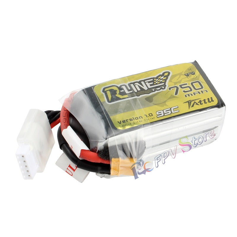 Tattu R-Line 1.0 LiPo 750mah 11.1V 14.8V 95C 3S 4S1P Lipo Battery Pack With XT30 Plug for RC FPV Racing Drone Quadcopter