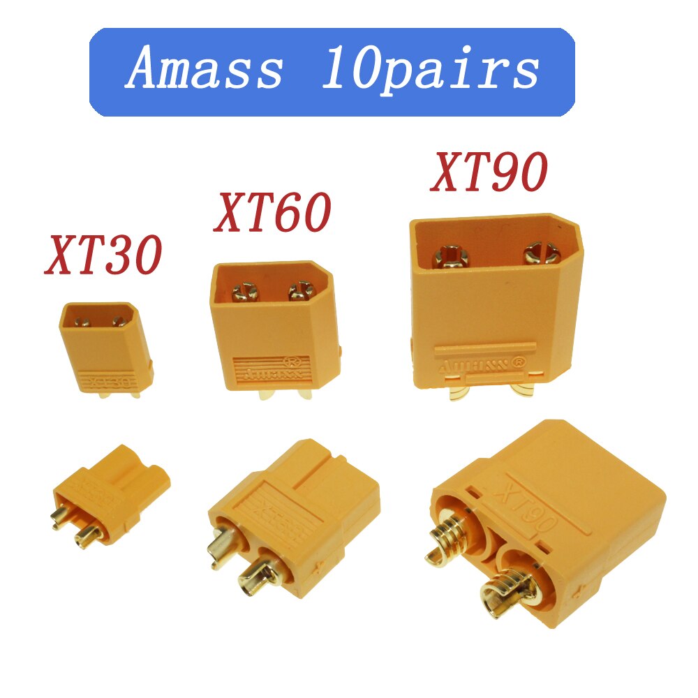 Amass Connector XT90S XT90-S Anti Spark XT30U XT60 XT90 MR30 XT60H Plugs Male Female FPV Drone Battery