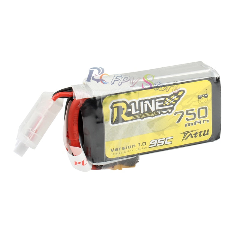 Tattu R-Line 1.0 LiPo 750mah 11.1V 14.8V 95C 3S 4S1P Lipo Battery Pack With XT30 Plug for RC FPV Racing Drone Quadcopter
