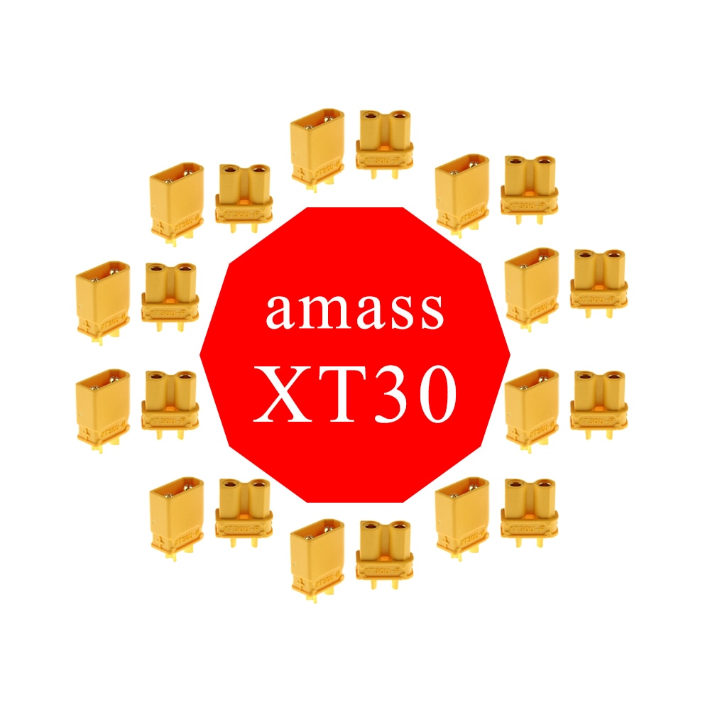 Wholesale 500pcs Amass XT30 XT30U Plug Adapter Male Female Bullet Connector Gold Plated Banana Plug