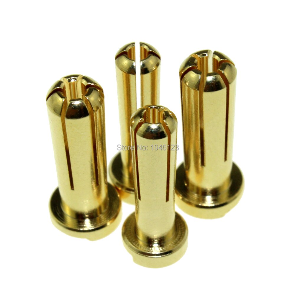 10PCS AMASS 4mm 5mm Banana Plugs Male Authentic Alotted aft Beveled Stable Current 40A Gold Plating 5u For RC Car