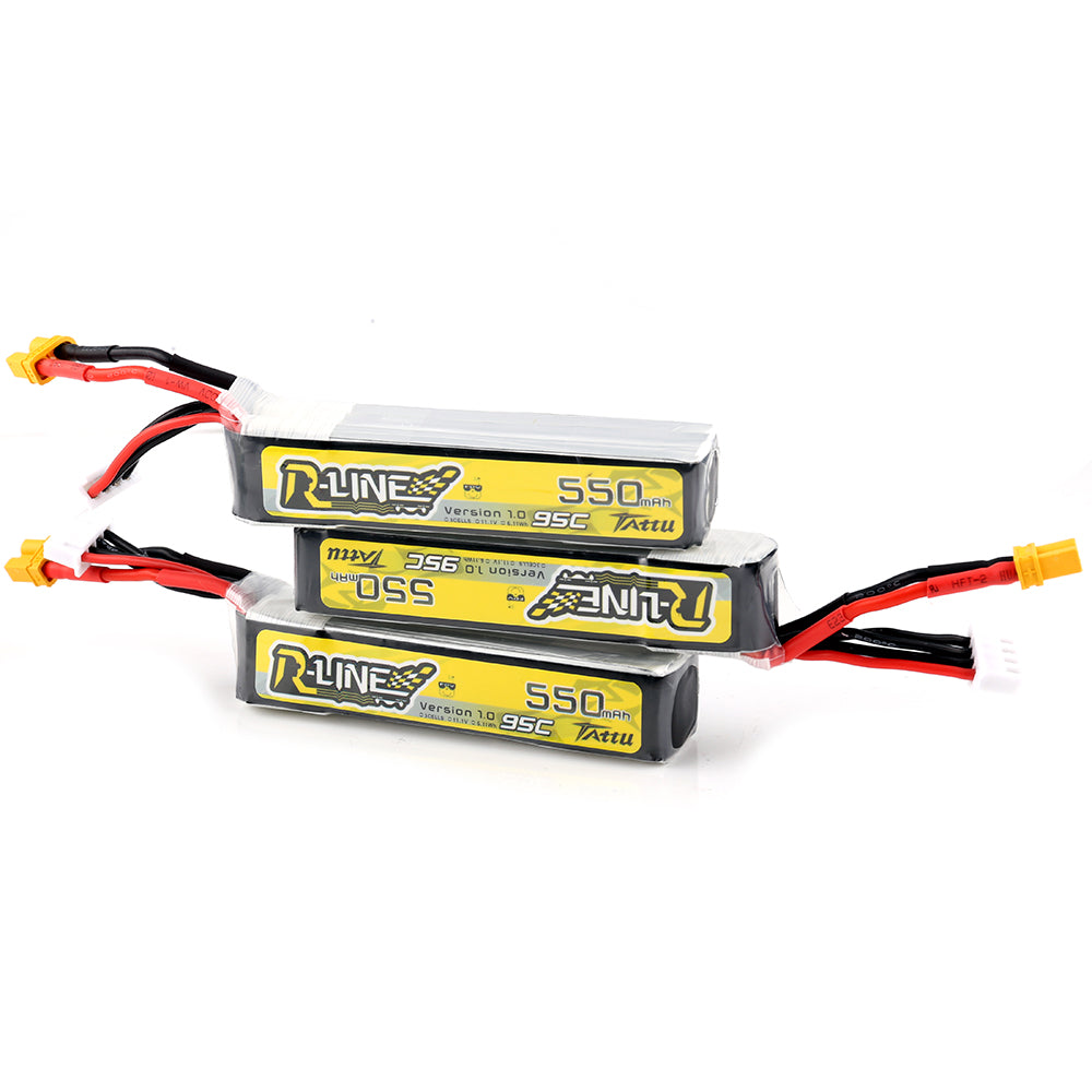 Tattu R-Line 1.0 LiPo Rechargeable Battery 550mAh 95C 2S 3S1P 7.4V 11.1V Pack With XT30 Plug for RC FPV Racing Drone Quadcopte