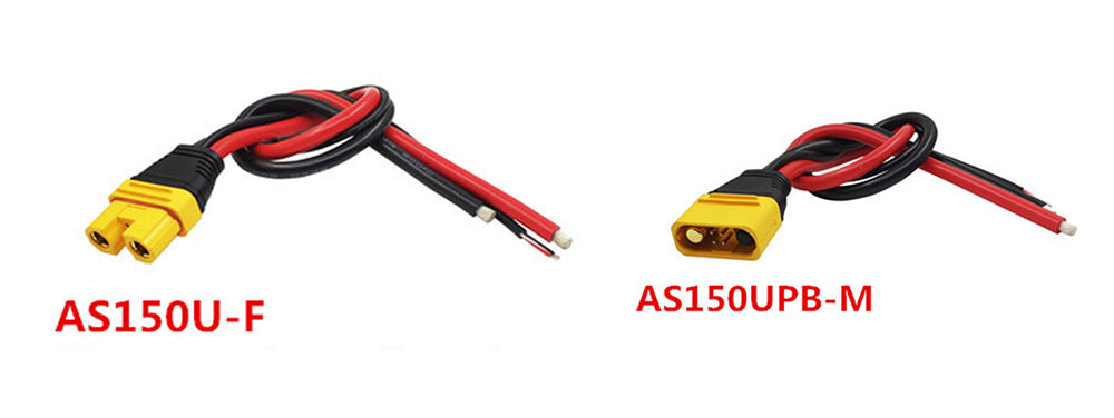Amass AS150U 70A Copper Plated Male/Female Plug Connector Resistance Adapter Cable For RC Racing Drone FPV Model Spare Part