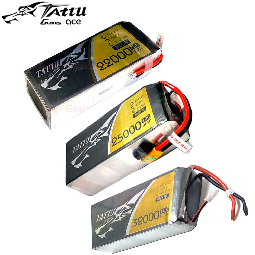 Tattu UAV HV Lipo Battery 22000mAh 25000mAh 32000mAh 6S 22.8V 25C 10C for Large Model Aircraft Experimental Robots Dynamics