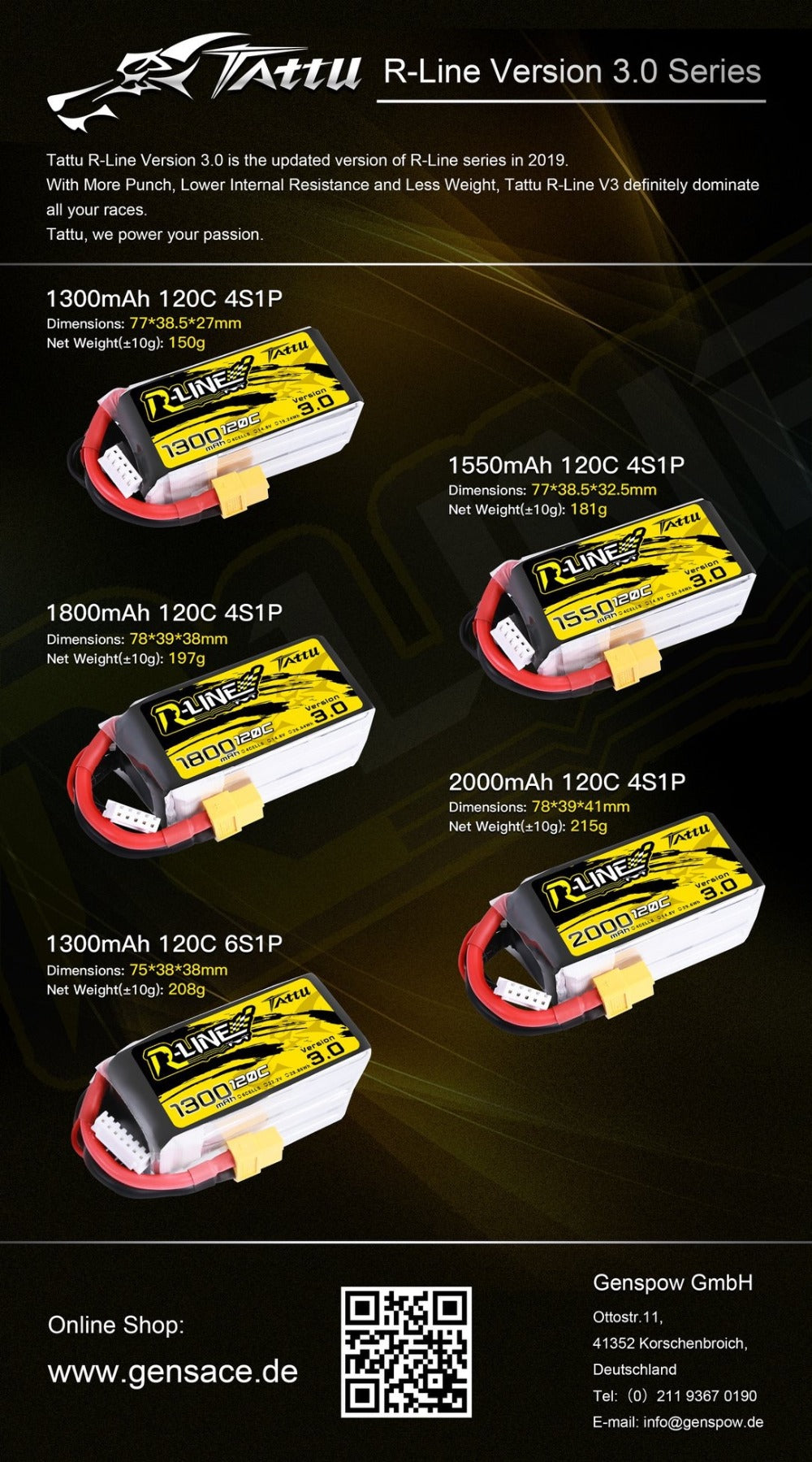 Tattu R-line Rline V3 3.0 120C 1050/1300/1550/1800/2000mAh 4S 5S 6S Lipo Battery Strap XT60 Plug FPV Racing Drone RC Quadcopter