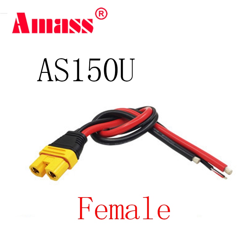 Amass AS150U 70A Copper Plated Male/Female Plug Connector Resistance Adapter Cable For RC Racing Drone FPV Model Spare Part