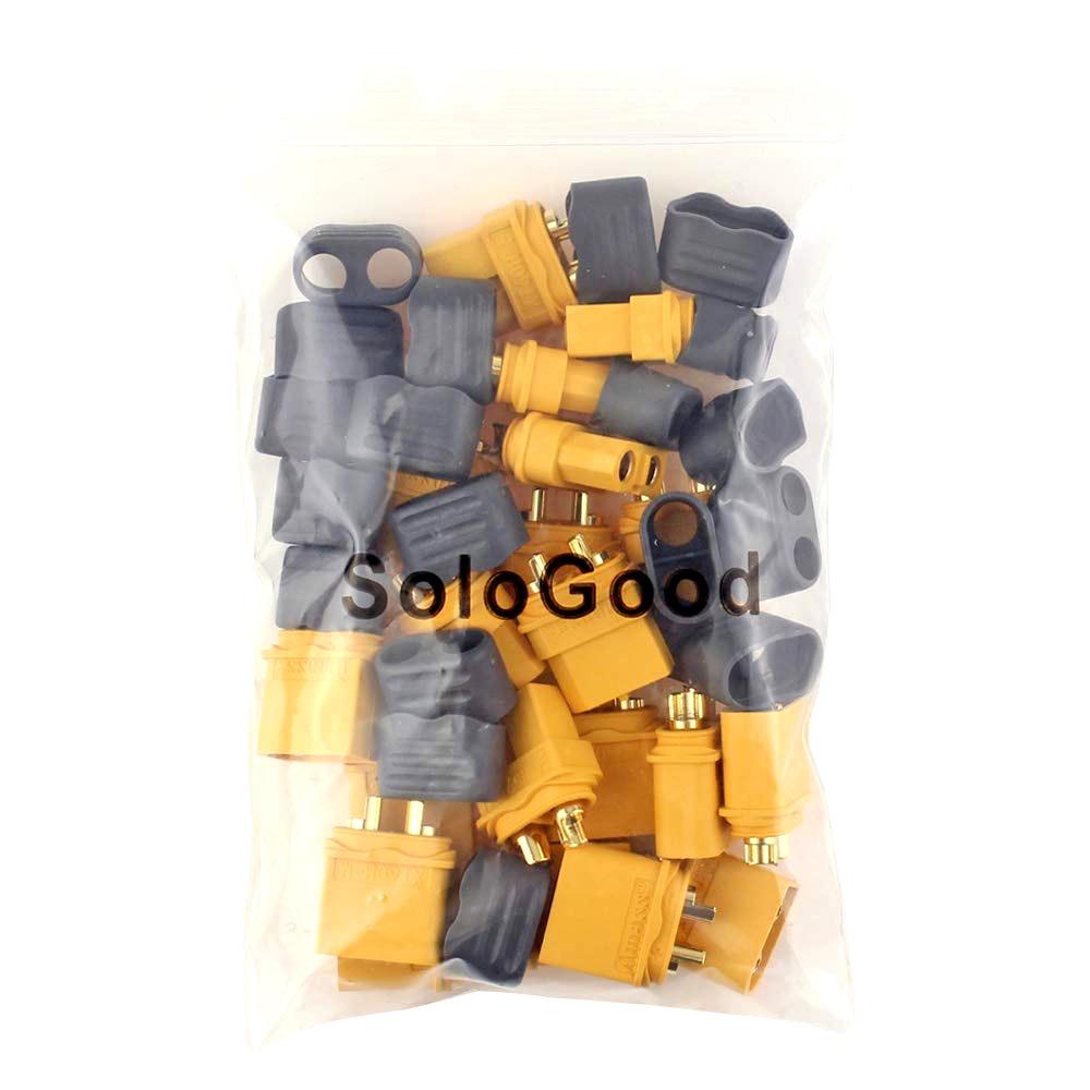 Amass 10 Pair XT60 XT60HBullet Connectors Male Female Power Plugs Power RC LV Lipo Battery Motor 3D printer
