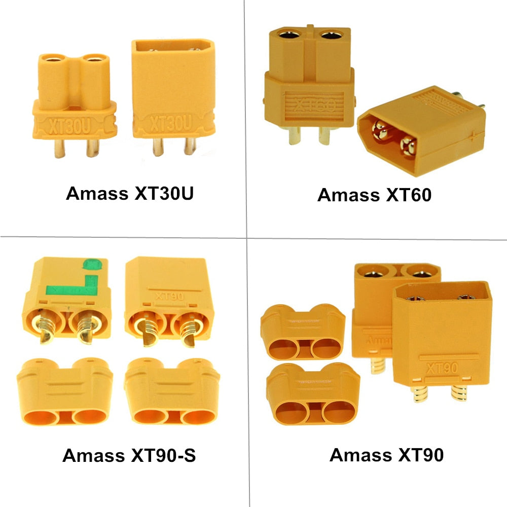 Amass Connector XT90S XT90-S Anti Spark XT30U XT60 XT90 MR30 XT60H Plugs Male Female FPV Drone Battery