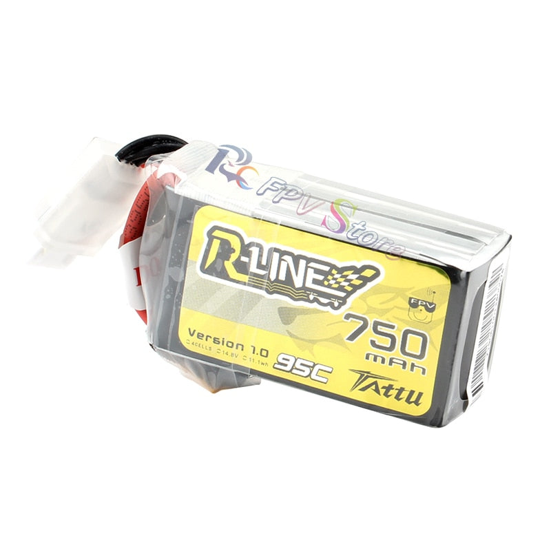 Tattu R-Line 1.0 LiPo 750mah 11.1V 14.8V 95C 3S 4S1P Lipo Battery Pack With XT30 Plug for RC FPV Racing Drone Quadcopter