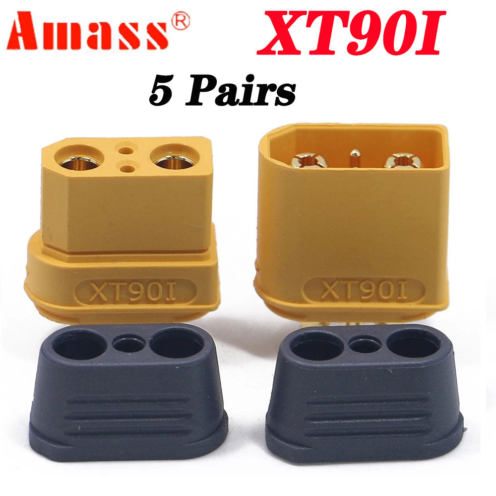 5 / 10 Pairs Amass XT90(2+2) Plug Connectors 4.5mm Gold Bullet Plated Connector Plug Male Female For RC Model Battery