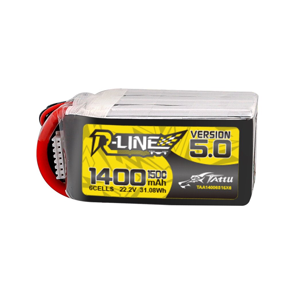 TATTU R-Line Version 5.0 V5 22.2V 1200mAh 1400mAh 150C 6S1P LiPo Battery for RC Racing Drone RC Quadcopter XT60 Plug
