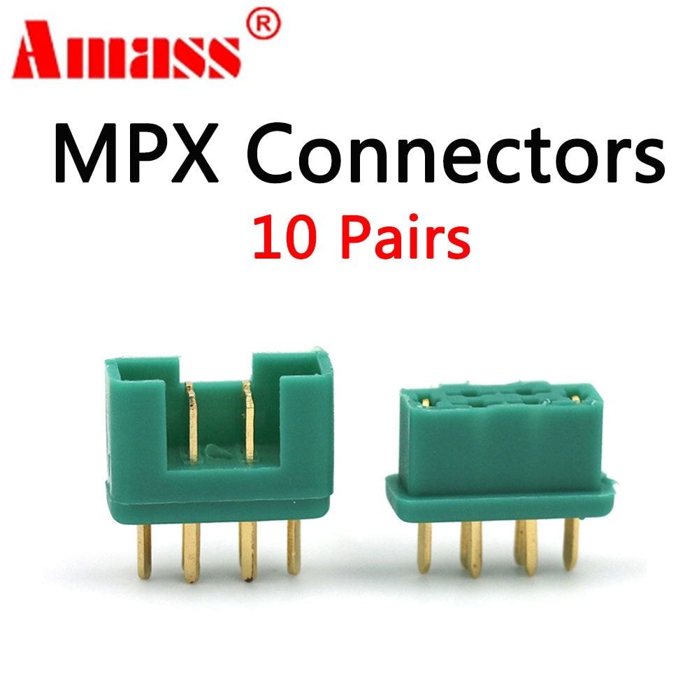 10Pairs Amass MPX Male Female 6-pin Plug Connector Gold Plating For RC Model Part Airplane Plane Drone Toys DIY Parts