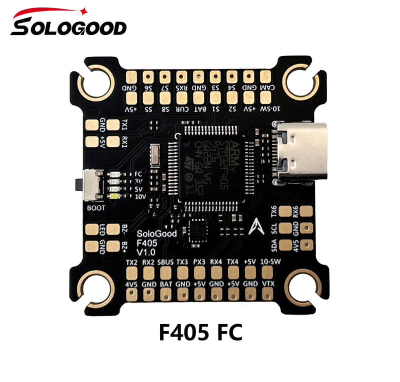 SoloGood F405 55A Stack ICM42688P F405 Flight Controller BLHELI_S 55A 4in1 ESC 30.5X30.5mm 2-6S for FPV Freestyle Drones Parts