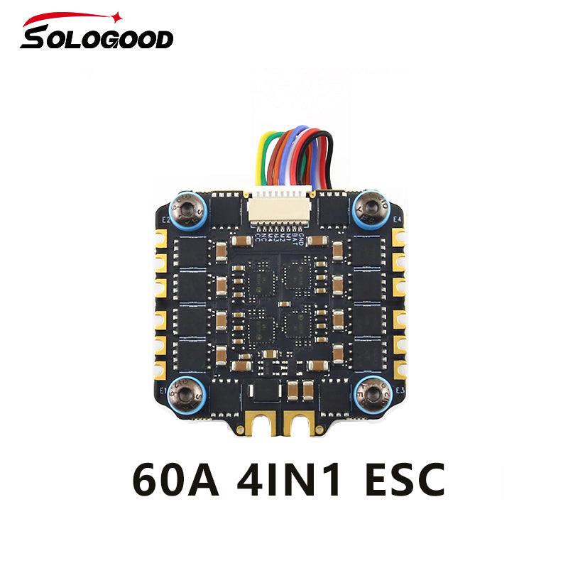 SoloGood F722 60A Stack ICM42688P FC BLHELI_S 4in1 ESC 30.5X30.5mm 2-6S Betaflight INAV Phone Adjustment