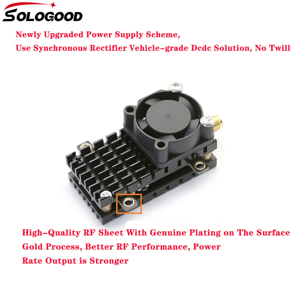 SoloGood Over 20Km Range 5.8Ghz 2W FPV Wireless Transmitter TS582000 5.8G 2000MW 8CH Video AV Audio Sender