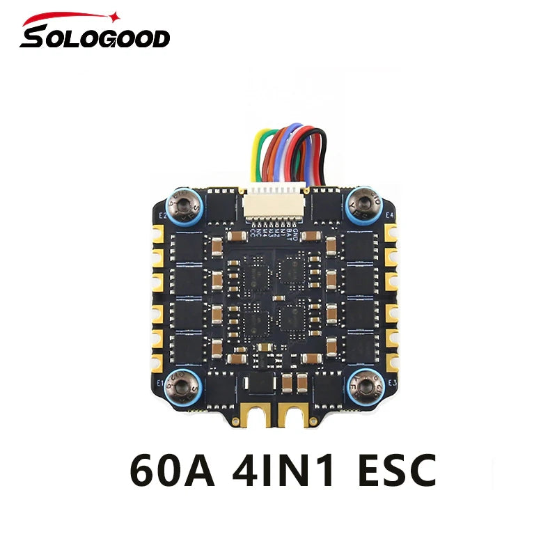 SoloGood F722 60A Stack ICM42688P BMI270 FC BLHELI_S 4in1 ESC 30.5X30.5mm 2-6S Betaflight INAV Phone Adjustment