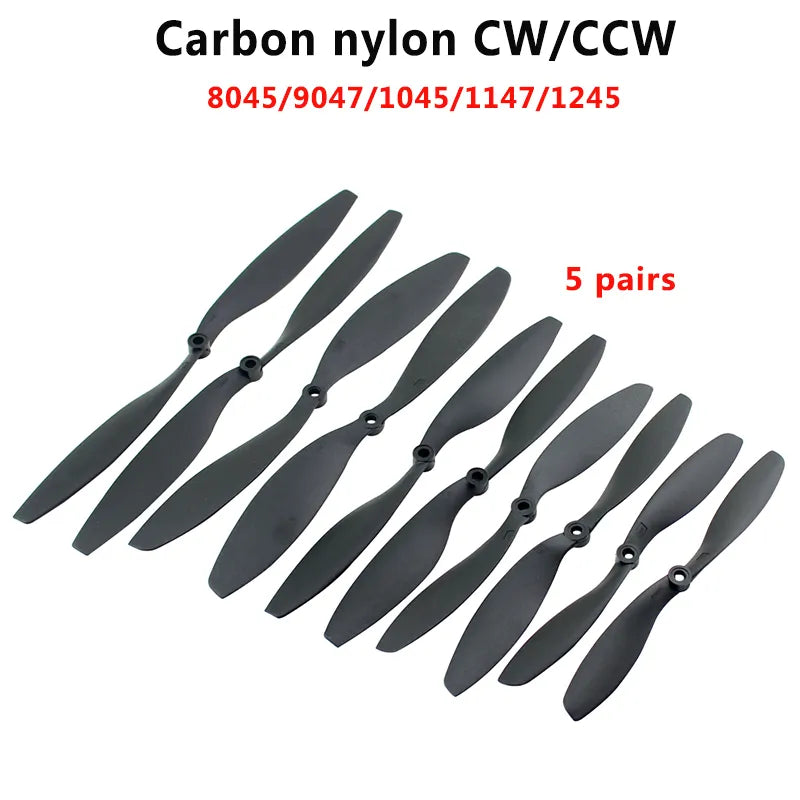 SoloGood 5Pairs 8045/9047/1045/1147/1245  Carbon Fiber Nylon Propeller CW/CCW Prop For RC Qudcopter UAV Drone VS APC Prop