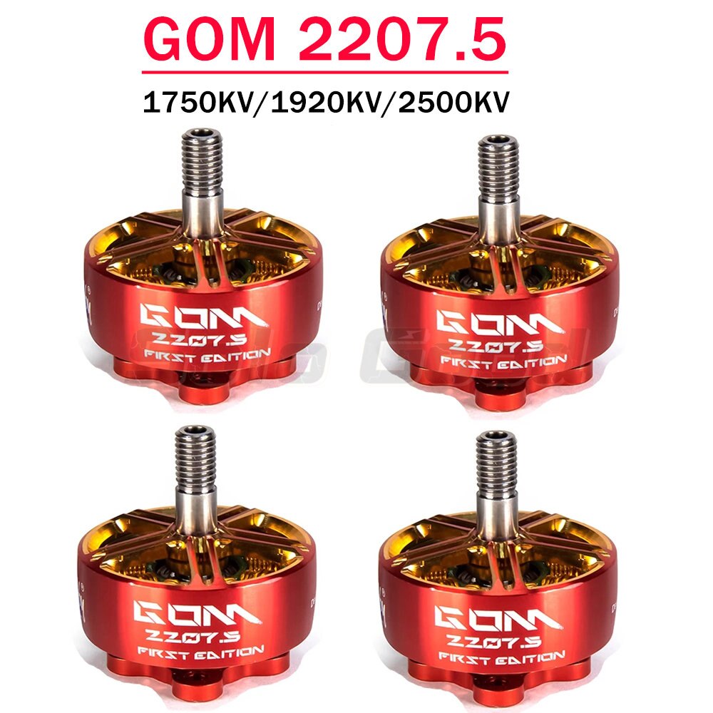 4pcs Brotherhobby GOM 2207.5 4-6S 1750KV / 1920KV / 2500KV 4-6S Brushless Motor For FPV Multicopter RC Racing Drone Model