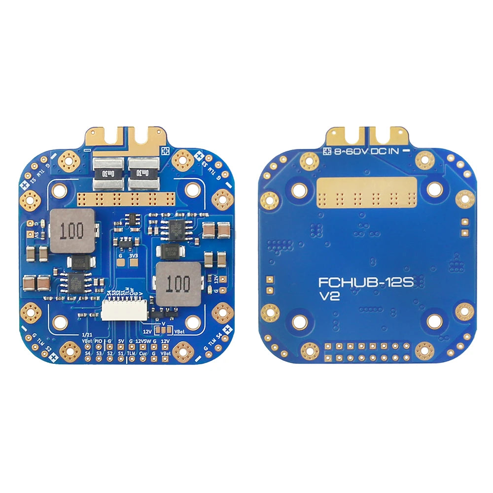 FCHUB-12S PDB Board 5V & 12V Output w/ Current Sensor 3-12S Lipo