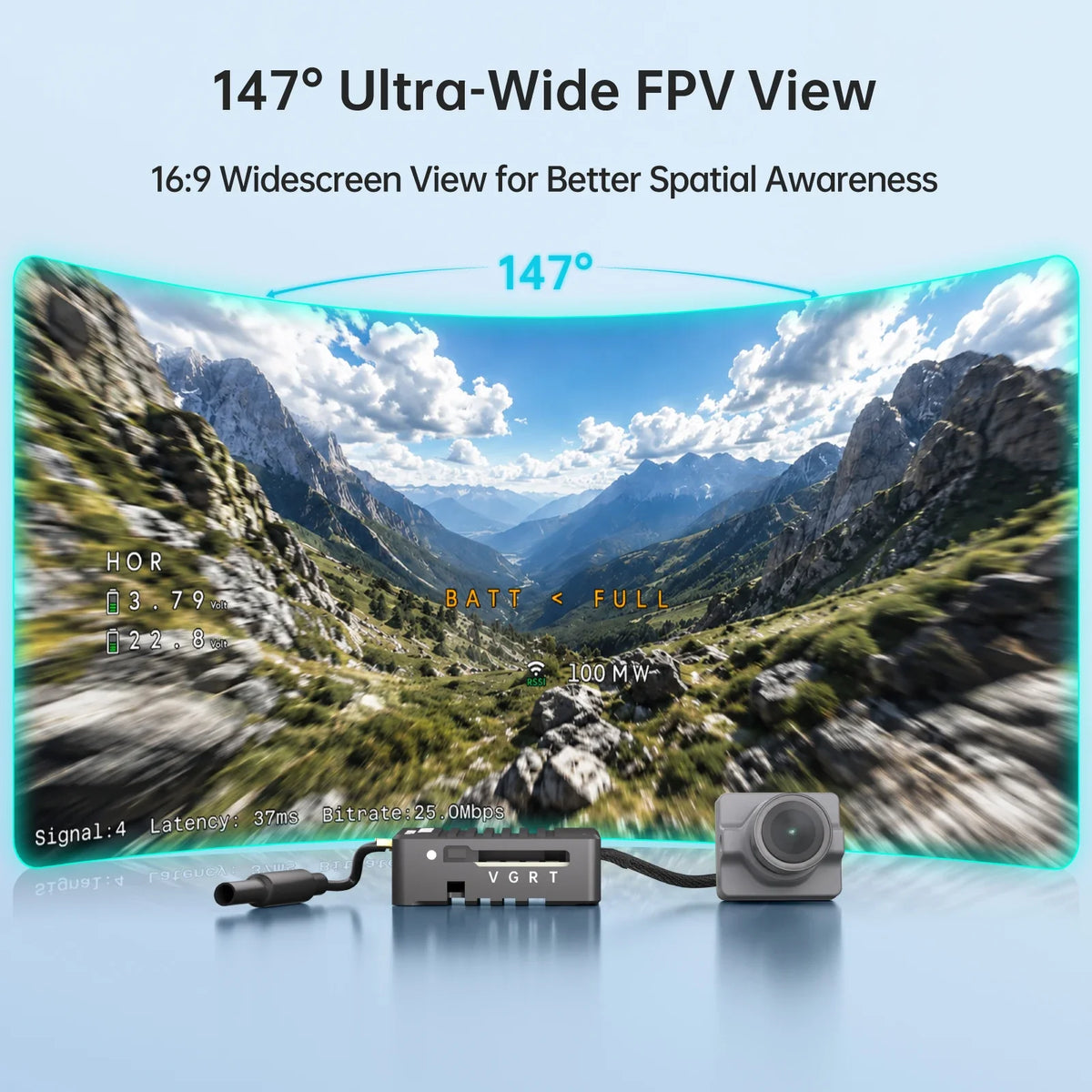 CADDXFPV Ascent Lite+ VTX 1080P 100fps HD Digital Video Transmitter 500mW 35ms