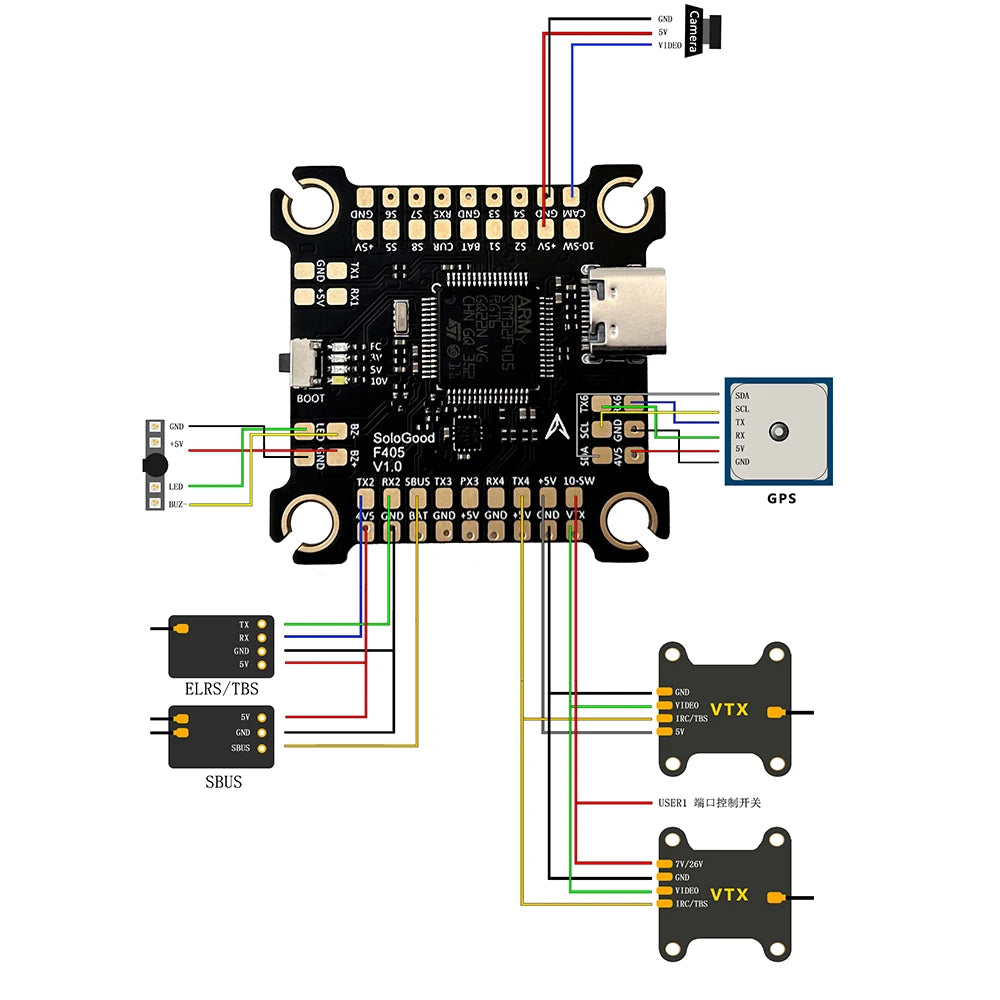 SoloGood APEX EVO  Frame Kit  F405 55A V3 Stack ICM42688P BLS55A 4in1 ESC 2207 2550KV  2-6S Lipo Unibell Brushless Motor
