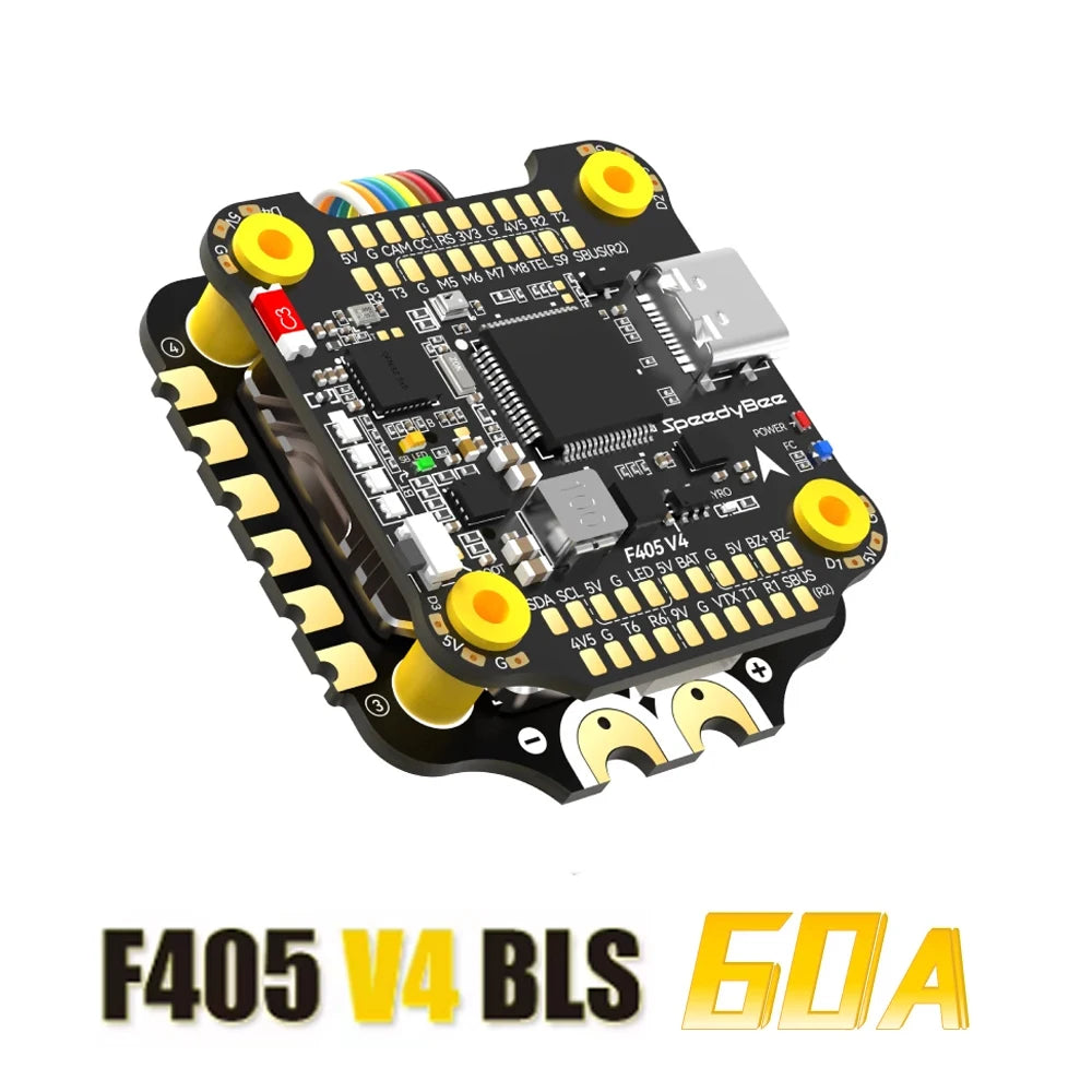 SpeedyBee F405 V4 BLS 60A 30x30 FC&ESC Stack F405 Flight Controller BLHELIS 60A 4in1 ESC for FPV Freestyle Drones DIY Parts