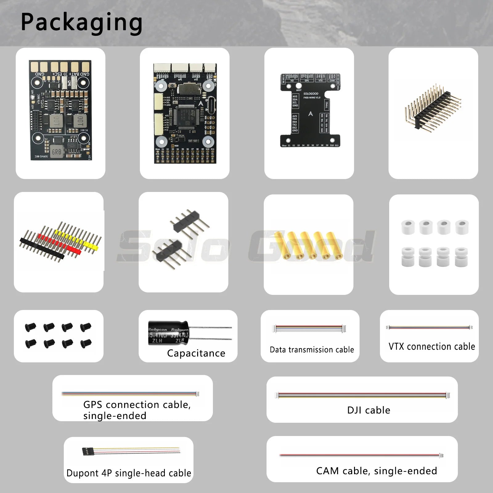 Sologood F405 Wing Flight Control of Fixed-Wing Model UAV Supports Hanging Ardupilot