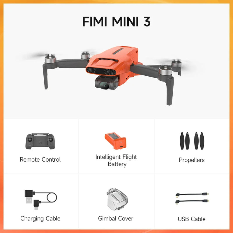 FIMI MINI 3 Drone 4K Super Night Video 9km 3-axis Gimbal 249g Ultralight Design Smart Tracking