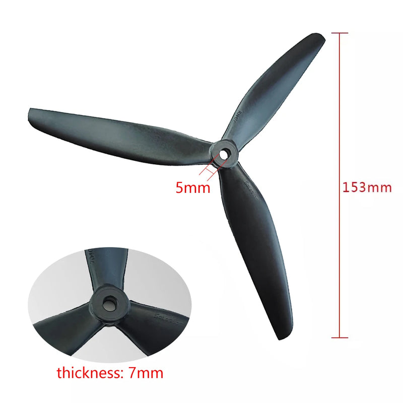 4Pcs/2Pairs SoloGood  7040 7 Inch 3-Blade 7X4X3  CW CCW Glass Fiber Nylon Propeller for RC FPV Racing Quadcopter