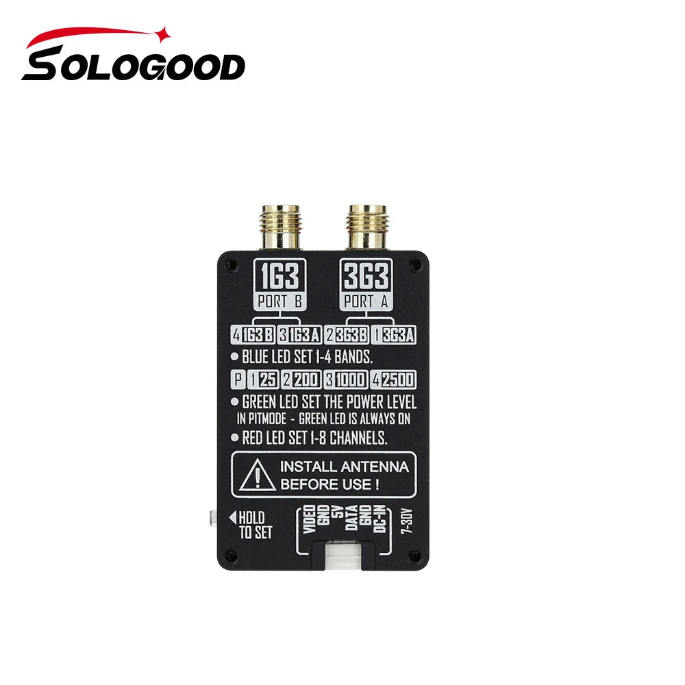 SoloGood 1.3G/3.3G Dual-Band VTX Transmitter Module With SMA Antenna for Long Range FPV Drone VTX